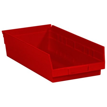 Bsc Preferred 17-7/8 x 8-3/8 x 4'' Red Plastic Shelf Bin Boxes, 10PK BUY00012851